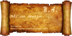 Mózer Anetta névjegykártya